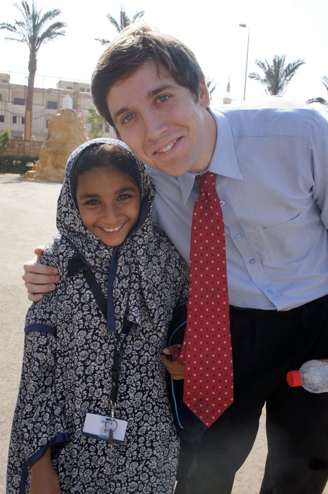 William+White+and+one+of+his+students+outside+the+Dover+American+International+School%2C+Al+Shorouk+City%2C+Cairo.+