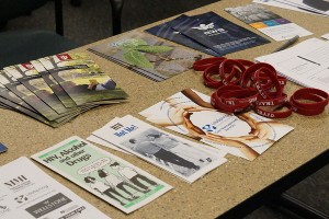 Upon entering University Center North, room 127, attendees could pick up objects on two tables. The objects included various brochures which covered topics like HIV and AIDS, IUS Personal Counseling Services and mental health issues. 