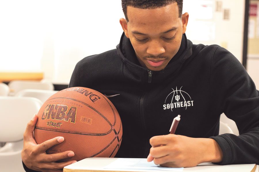Men%27s+basketball+senior+guard+Kerry+Smith.+Photo+illustration+by+Jen+McNelly.