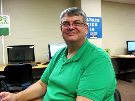 Charles Thinmes, mathematics and secondary education senior, enjoys the resources the Adult Student Center has to offer.