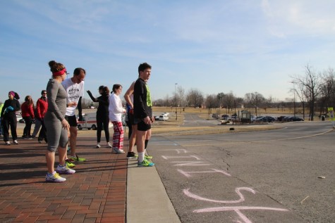 Racers line up to begin the race.