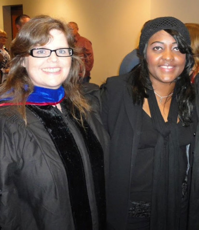 IUS alumna Victoria Bennett with faculty mentor Jean Abshire.