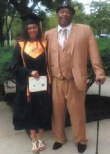 Cunningham and her father at her graduation. Photo courtesy