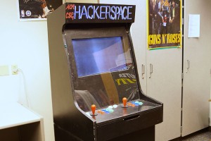 Matthew Wayne, computer science junior, said the Maker Club hopes to paint the arcade cabinet in the Life Sciences building. 