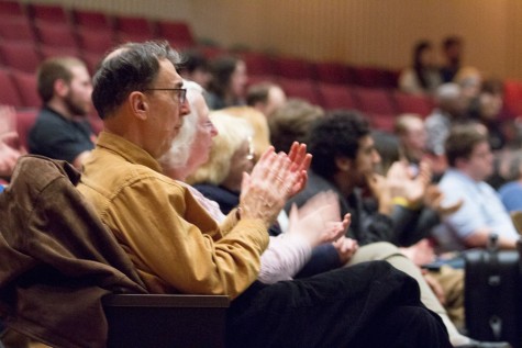 Members of the audience were asked to clap to one of the moods in the concert by Ron McCurdy. 