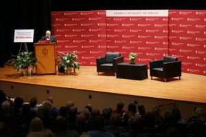 Stein talking about his history as a speechwriter for Richard Nixon and Gerald Ford. Stein said he had no involvement in the “I am Not A Crook” speech that Nixon gave.