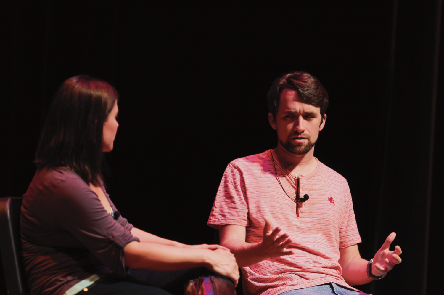 Actor-educators+Jessamyn+Fitzpatrick+and+Kyle+Whale+came+to+IU+Southeast%2C+Monday%2C+Sept.+11%2C+to+try+and+prevent+sexual+assault+by+encouraging+students+not+be+bystander+but+to+be+%E2%80%9Cupstanders.%E2%80%9D