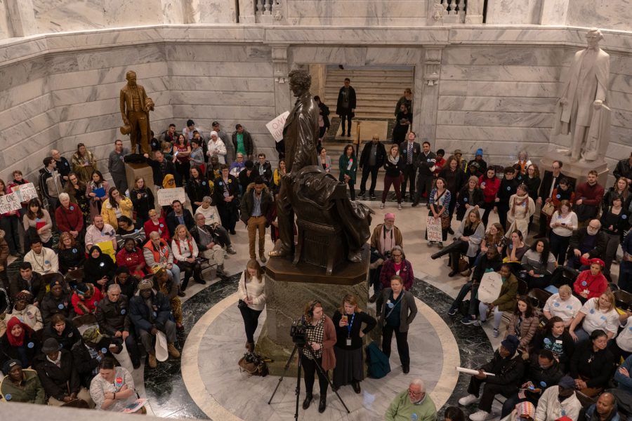 The center of the capitol building was filled with refugees and other supporters. This was the sixth annual refugee rally held in Kentucky's state capitol.