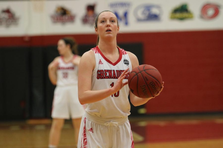 Hockman+lines+up+a+pair+of+free+throws+from+the+Grenadiers+game+against+Brescia+Univeristy.+Photo+by+Tamar+Kelly