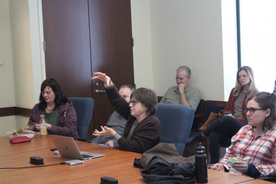 Professor+Debra+Clem+discusses+what+brings+her+joy+in+teaching+as+she+shows+off+dozens+of+artworks+created+by+both+herself+and+her+students.