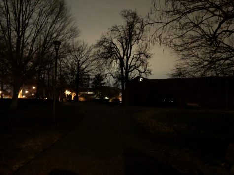 Students navigate campus with flashlights during multi-week light outage